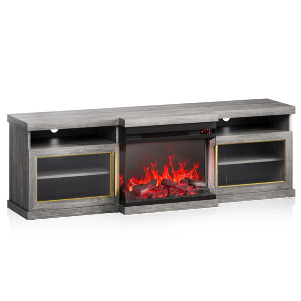 Latitude Run® 67.92'' W Storage Credenza with Electric Fireplace